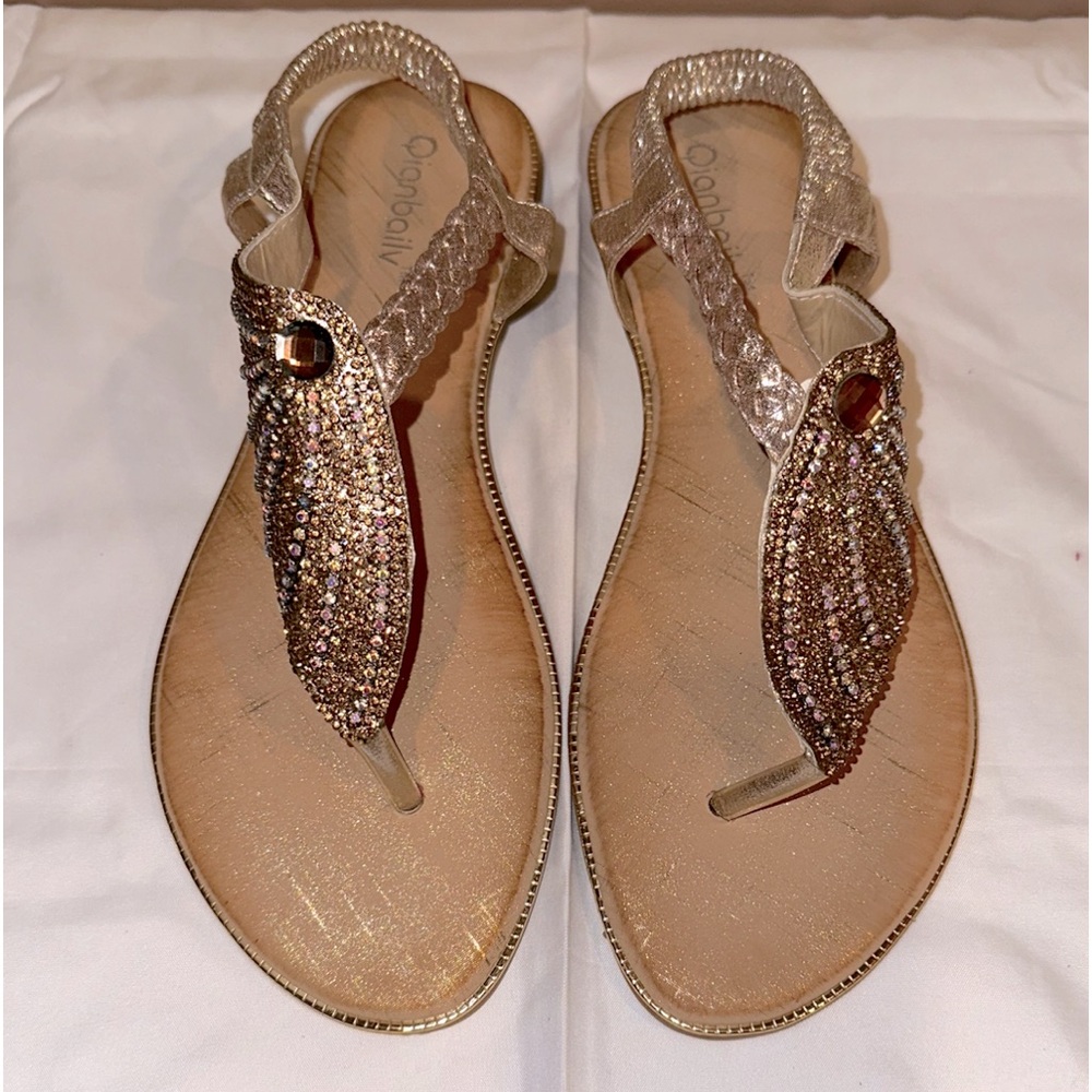 New Gorgeous Gold Studded Sandals!! Super Comfortable wedge heel.